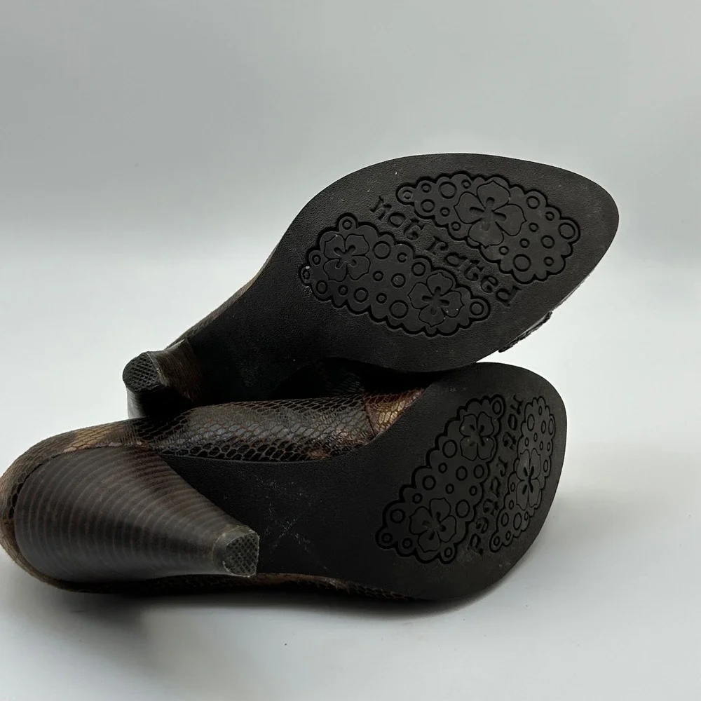 Not‎ Rated Pumps Womens 7.5 Brown Snakeskin Studded Woven Boho Indie Heels